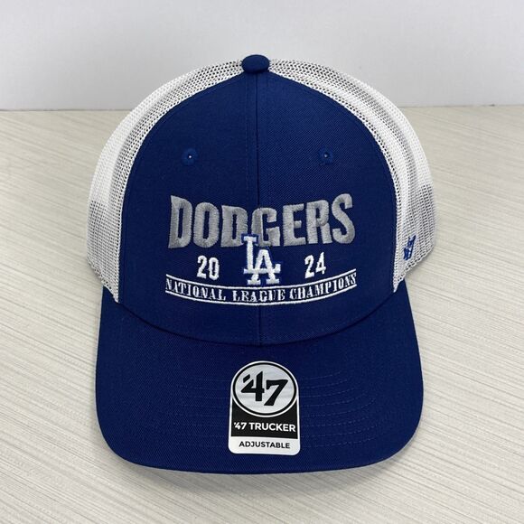Men's '47 Royal Los Angeles Dodgers 2024 National League Champions Trucker NEW - Picture 1 of 6